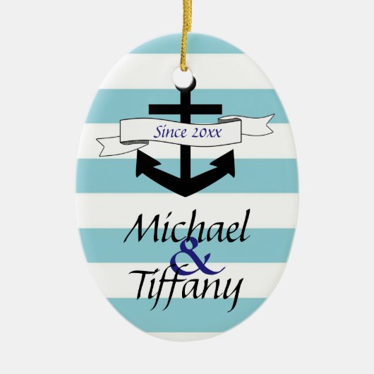 kerstversiering met kerst voor ankerneparen keramisch ornament (Voorkant)