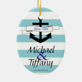 kerstversiering met kerst voor ankerneparen keramisch ornament (Achterkant)