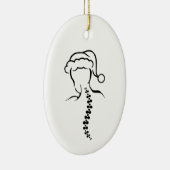 kerstversiering met kerstsierachtergrond en ruggen keramisch ornament (Rechts)