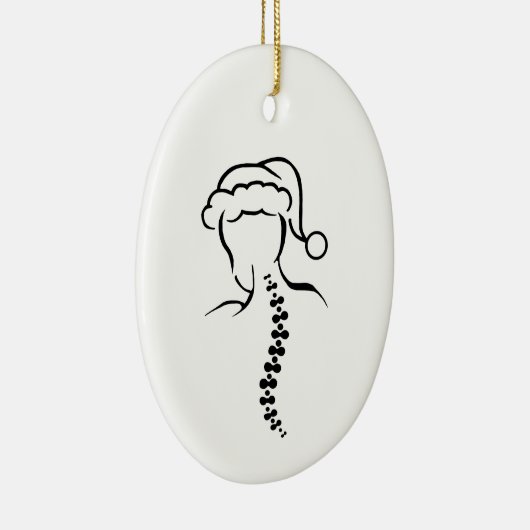 kerstversiering met kerstsierachtergrond en ruggen keramisch ornament (Rechts)