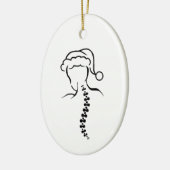 kerstversiering met kerstsierachtergrond en ruggen keramisch ornament (Links)