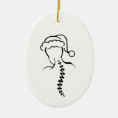 kerstversiering met kerstsierachtergrond en ruggen keramisch ornament (Voorkant)