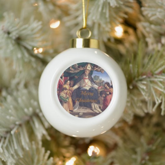 kerstversiering met kersttintage keramische bal ornament (Boom)