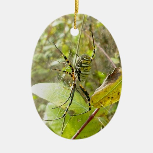 Kerstversiering met kerstversiering op Argiope Spi Keramisch Ornament (Voorkant)