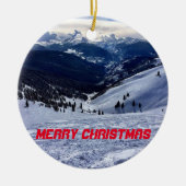 Kerstversiering met kerstversiering voor nagelpano keramisch ornament (Voorkant)