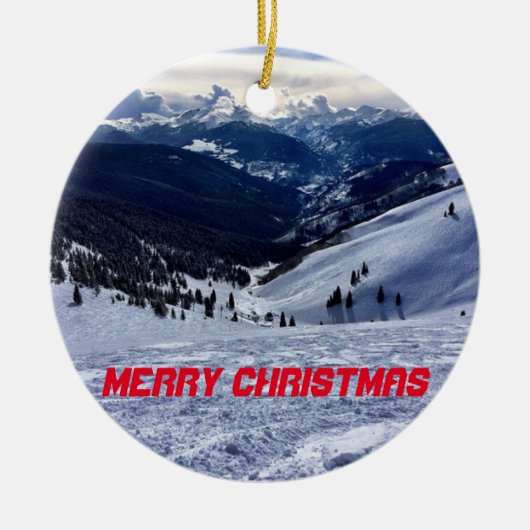 Kerstversiering met kerstversiering voor nagelpano keramisch ornament (Voorkant)