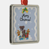 kerstversiering met klein Beer Metalen Ornament (Rechts)