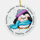 Kerstversiering met kleine winterpepa Penguin Keramisch Ornament (Voorkant)