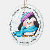 Kerstversiering met kleine winterpepa Penguin Keramisch Ornament (Links)