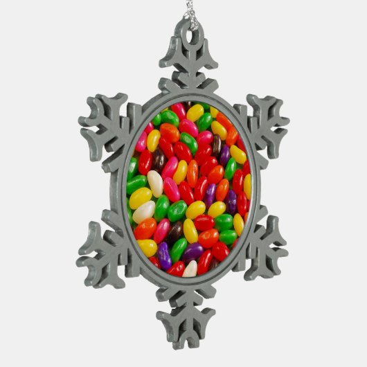 kerstversiering met kleurrijk snoep tin sneeuwvlok ornament (Links)