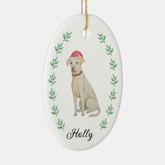 kerstversiering met labrador keramisch ornament (Rechts)