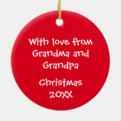 Kerstversiering met ladybug Voeg Jouw naam en teks Keramisch Ornament (Achterkant)