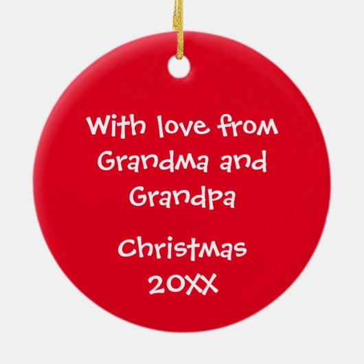 Kerstversiering met ladybug Voeg Jouw naam en teks Keramisch Ornament (Achterkant)