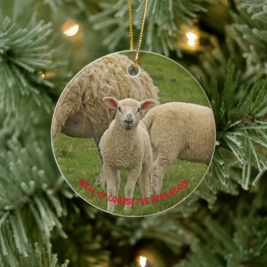 kerstversiering met lamsvlees keramisch ornament (Boom)