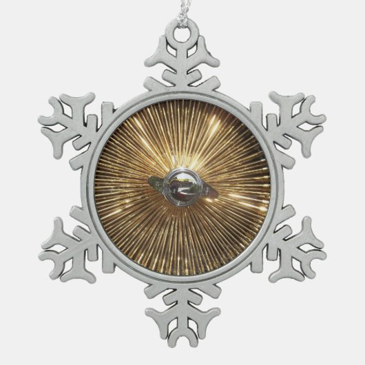 kerstversiering met langwerpige wiel tin sneeuwvlok ornament (Voorkant)