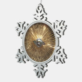 kerstversiering met langwerpige wiel tin sneeuwvlok ornament (Rechts)