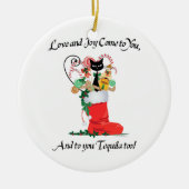 Kerstversiering met liefde en Joy & Tequila Keramisch Ornament (Voorkant)