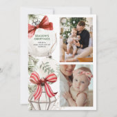 Kerstversiering met linten Foto Kerstkaart (Voorkant)