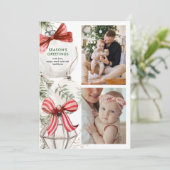 Kerstversiering met linten Foto Kerstkaart (Staand voorkant)