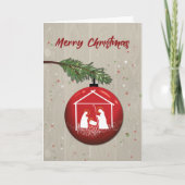 kerstversiering met Manger Kaart (Voorkant)