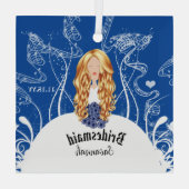 kerstversiering met marineverzegeling glas ornament (Achterkant)