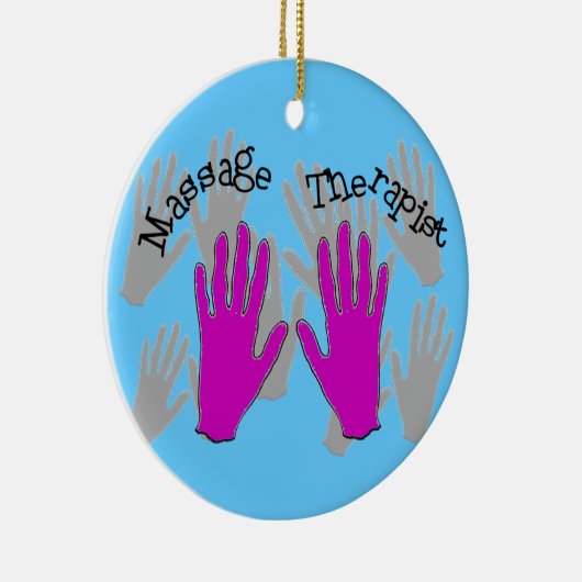 Kerstversiering met massagetherapie keramisch ornament (Rechts)