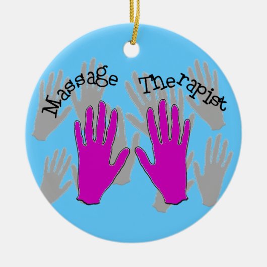 Kerstversiering met massagetherapie keramisch ornament (Voorkant)