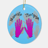Kerstversiering met massagetherapie keramisch ornament (Links)
