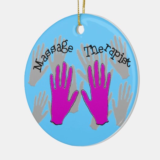 Kerstversiering met massagetherapie keramisch ornament (Links)