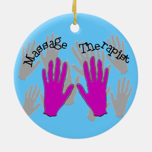 Kerstversiering met massagetherapie keramisch ornament (Achterkant)