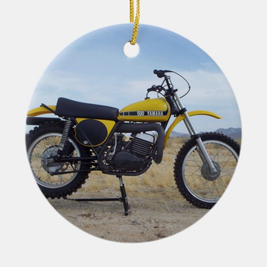 kerstversiering met motorfietsen keramisch ornament (Voorkant)