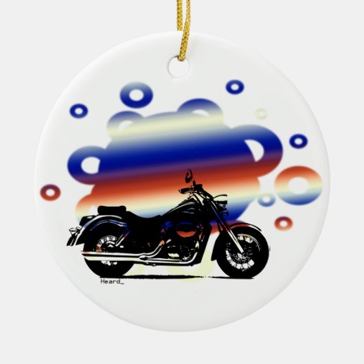 Kerstversiering met motorfietskerst | Aangepast be Keramisch Ornament (Voorkant)