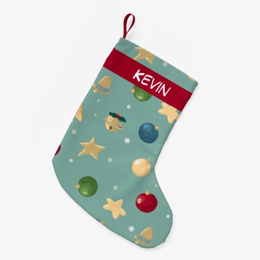 Kerstversiering.  met naam. kleine kerstsok (Voorkant (Hangend))