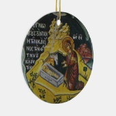 Kerstversiering met orthodoxe nativiteitspictogram keramisch ornament (Rechts)