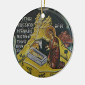 Kerstversiering met orthodoxe nativiteitspictogram keramisch ornament (Links)
