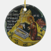 Kerstversiering met orthodoxe nativiteitspictogram keramisch ornament (Achterkant)
