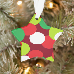 kerstversiering met ovaal Stip rood groen Ornament