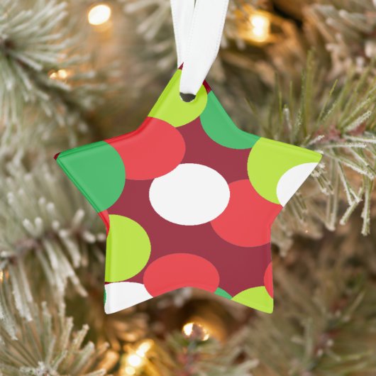 kerstversiering met ovaal Stip rood groen Ornament (Boom)