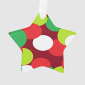 kerstversiering met ovaal Stip rood groen Ornament (achterkant)