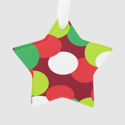 kerstversiering met ovaal Stip rood groen Ornament (achterkant)