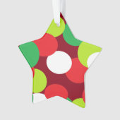 kerstversiering met ovaal Stip rood groen Ornament (voorkant)