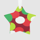 kerstversiering met ovaal Stip rood groen Ornament (voorkant)