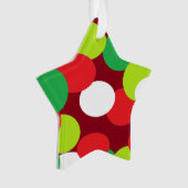 kerstversiering met ovaal Stip rood groen Ornament (voorkant)