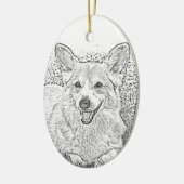 Kerstversiering met Oval Corgi Keramisch Ornament (Links)