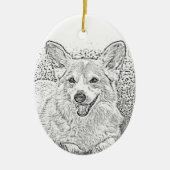 Kerstversiering met Oval Corgi Keramisch Ornament (Voorkant)