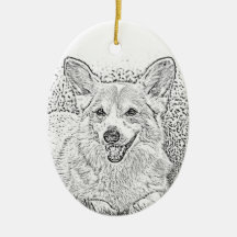Kerstversiering met Oval Corgi