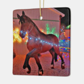 kerstversiering met paardendrager keramisch ornament (Links)