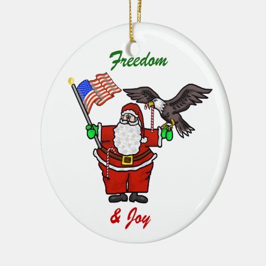  kerstversiering met patriottische kerstman keramisch ornament (Links)
