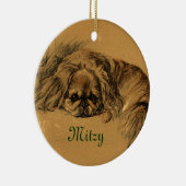 kerstversiering met Pekingese Keramisch Ornament (Rechts)