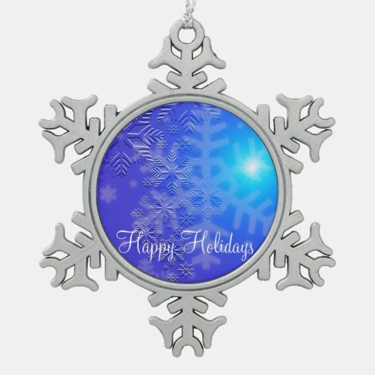 kerstversiering met pewflakes tin sneeuwvlok ornament (Voorkant)